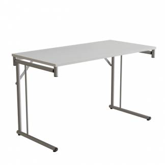 Klapbord Silhuett 1200x600mm,Hvid laminat og alugråt stel