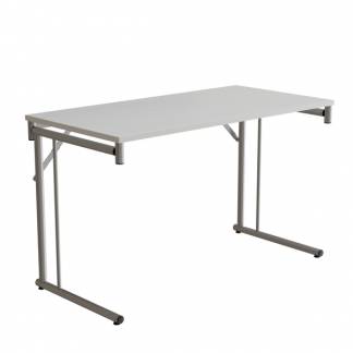 Klapbord Silhuett 1200x600mm,Hvid laminat og alugr&aring;t stel