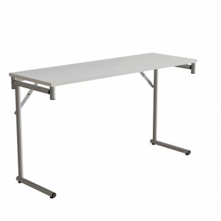 Klapbord Silhuett 1300x450mm,Hvid laminat og alugr&aring;t stel