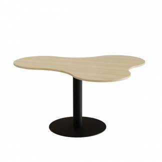 Bord Am&ouml;ba 1005, 1200x1500 mm, H&oslash;jde 720 mm, Birk laminat, Sort stel