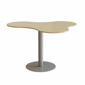 Bord Am&ouml;ba 1005, 1200x1500 mm, H&oslash;jde 900 mm, Birk laminat, Alu stel