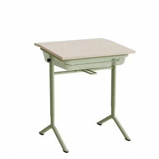 Elevbord Atlas 1128, hvidpigmenteret egelaminat, gr&oslash;nt stel