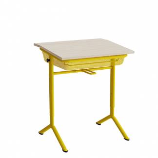 Elevbord Atlas 1128, 650x550mm, eg h&oslash;jtrykslaminat, gult stel