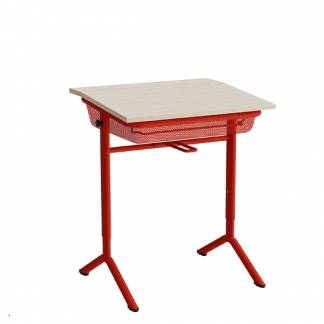 Elevbord Atlas 1128, 650x550mm, lydd&aelig;mpende eg h&oslash;jtrykslaminat, r&oslash;dt stel