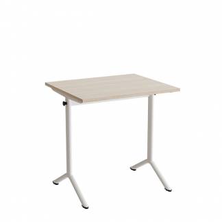 Bord Atlas 1130, 700x600mm, eg h&oslash;jtrykslaminat, hvidt stel
