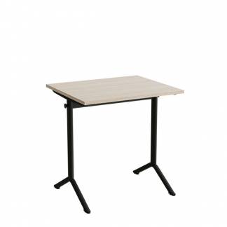 Bord Atlas 1130, 700x600mm, eg h&oslash;jtrykslaminat, sortolivent stel