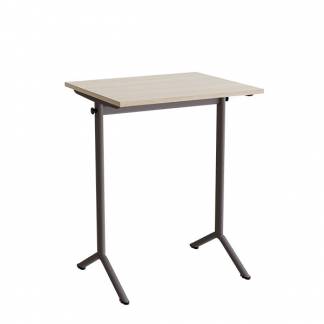 Bord Atlas 1130, 700x600mm, eg h&oslash;jtrykslaminat, gr&aring;t stel