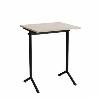 Bord Atlas 1130, 700x600mm, lydd&aelig;mpende eg h&oslash;jtrykslaminat, sortolivent stel