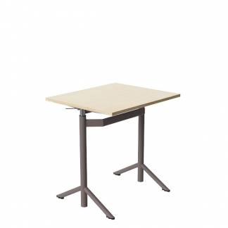 Elevbord Atlas 1132, 700x600mm, lydd&aelig;mpende eg h&oslash;jtrykslaminat, gr&aring;t stel