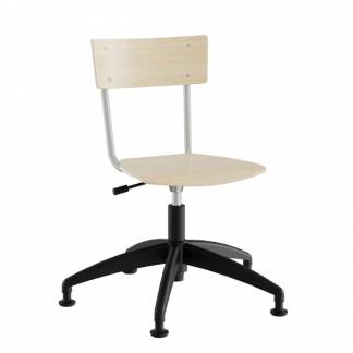 Stol Strong 113, birk laminat med alugr&aring;t stel og glidesko