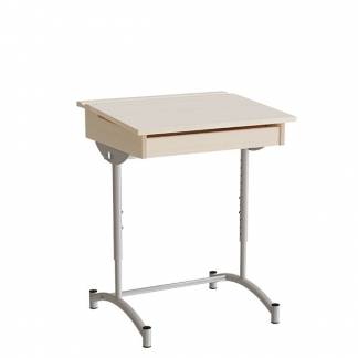 Elevbord, stilbar 128, birk laminat, alugr&aring;t stel