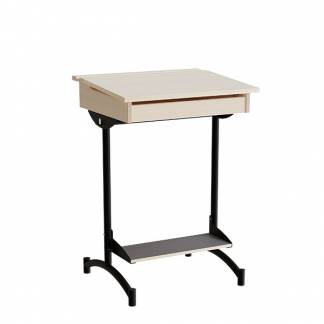 Elevbord 129, lydd&aelig;mpende birk laminat, sort stel