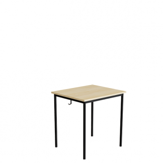 Elevbord 166 700x600 mm H&oslash;jde 720 mm Birk laminat p&aring; sort understel