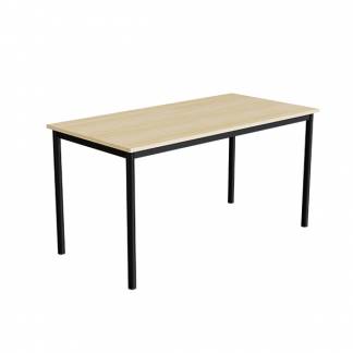 Bord Combi 200, 1400x700 mm H&oslash;jde 720 mm Lydd&aelig;mpende birk laminat p&aring; sort understel