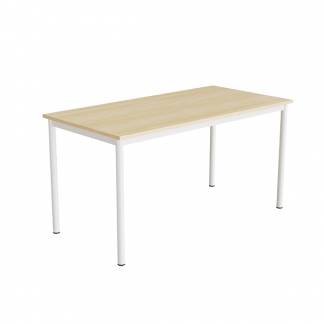 Bord Combi 200, 1400x700 mm H&oslash;jde 720 mm Lydd&aelig;mpende birk laminat p&aring; hvidt understel