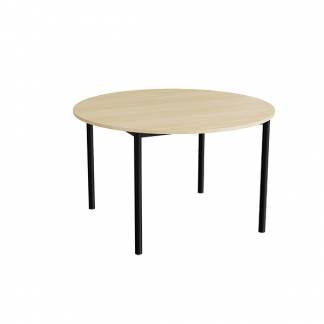 Bord Combi 206, &Oslash;1200 mm, h&oslash;jde 720 mm, birk laminat p&aring; sort stel