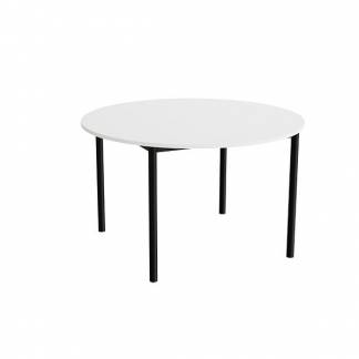 Bord Combi 206, &Oslash;1200 mm, h&oslash;jde 720 mm, lydabsorberende hvid laminat p&aring; sort stel