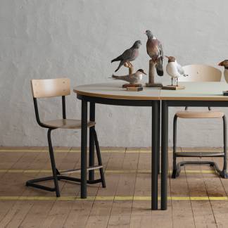 Bord Combi 209, 1200x600 mm h&oslash;jde 720 mm med birk laminat, alu stel