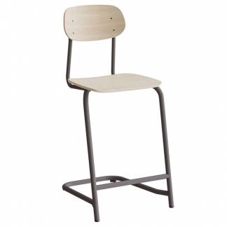 Stol Atlas, fritsving 2116 hvidpigmenteret egelaminat, hvidt stel