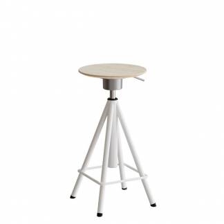 Taburet Atlas 2117, hvidpigm. egelaminat, hvidt stel Vip H: 600-720 mm