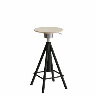 Taburet Atlas 2117, hvidpigm. egelaminat, s.oliven stel Vip H: 600-720 mm