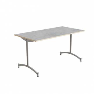 Bord Zeb 231, 1400x700 mm H&oslash;jde 720 mm, Lys gr&aring; linoleum, Alu stel