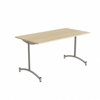 Bord Zeb 231, 1400x700 mm H&oslash;jde 720 mm, Lydabsorberende birk laminat, Alu stel