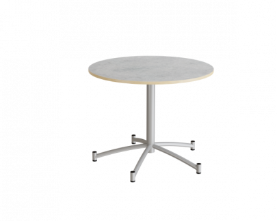 Rundt bord Zam &Oslash;900 mm, lysegr&aring; linoleum p&aring; alugr&aring;t stel