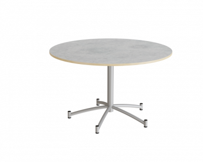 Rundt bord Zam Ø1200 mm, lysegrå linoleum på alugråt stel