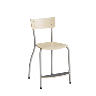 Stol Strong 250, Birk laminat, Alugråt stel