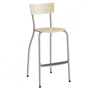 Stol Strong 250, Birk laminat, Alugr&aring;t stel