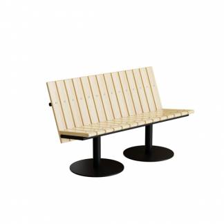 Sofa Cirkum, 2-pers lav, massiv eg, sort understel