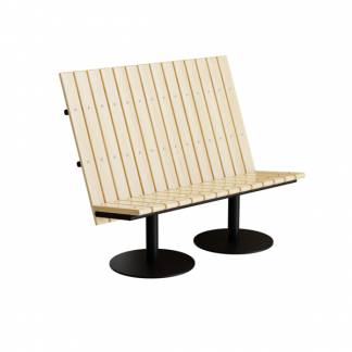 Sofa Cirkum, 2-pers h&oslash;j, massiv eg, sort understel