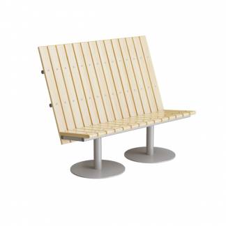 Sofa Cirkum, 2-pers h&oslash;j, massiv eg, alugr&aring;t understel