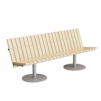 Sofa Cirkum, 3-pers lav, massiv eg, alugr&aring;t understel