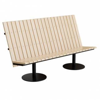 Sofa Cirkum, 3-pers h&oslash;j, massiv birk, sort understel