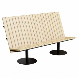 Sofa Cirkum, 3-pers h&oslash;j, massiv eg, sort understel