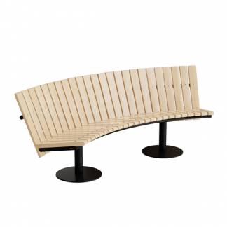 Sofa Cirkum, 60&deg; buet lav, massiv birk, sort understel