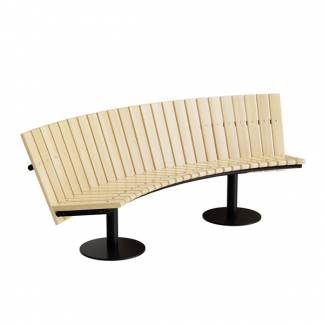 Sofa Cirkum, 60&deg; buet lav, massiv eg, sort understel