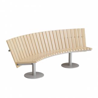 Sofa Cirkum, 60&deg; buet lav, massiv birk, alugr&aring;t understel