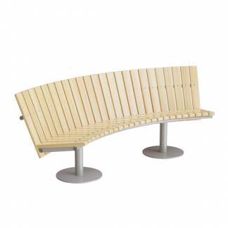 Sofa Cirkum, 60&deg; buet lav, massiv eg, alugr&aring;t understel