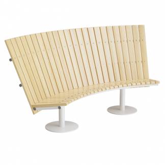 Sofa Cirkum, 60&deg; buet h&oslash;j, massiv eg, hvidt understel