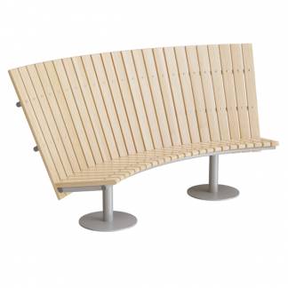 Sofa Cirkum, 60&deg; buet h&oslash;j, massiv birk, alugr&aring;t understel