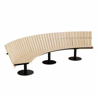 Sofa Cirkum, 90&deg; buet lav, massiv birk, sort understel