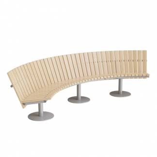 Sofa Cirkum, 90&deg; buet lav, massiv birk, alugr&aring;t understel