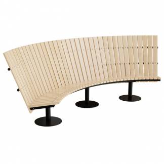 Sofa Cirkum, 90&deg; buet h&oslash;j, massiv birk, sort understel