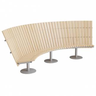 Sofa Cirkum, 90&deg; buet h&oslash;j, massiv birk, alugr&aring;t understel