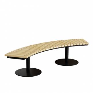 Siddeb&aelig;nk Cirkum, 60&deg; buet, massiv eg, sort understel