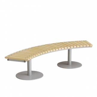 Siddeb&aelig;nk Cirkum, 60&deg; buet, massiv eg, alugr&aring;t understel