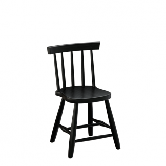 B&oslash;rnestol Enkel 3172, sortbejdset massiv birk, siddeh&oslash;jde 370mm